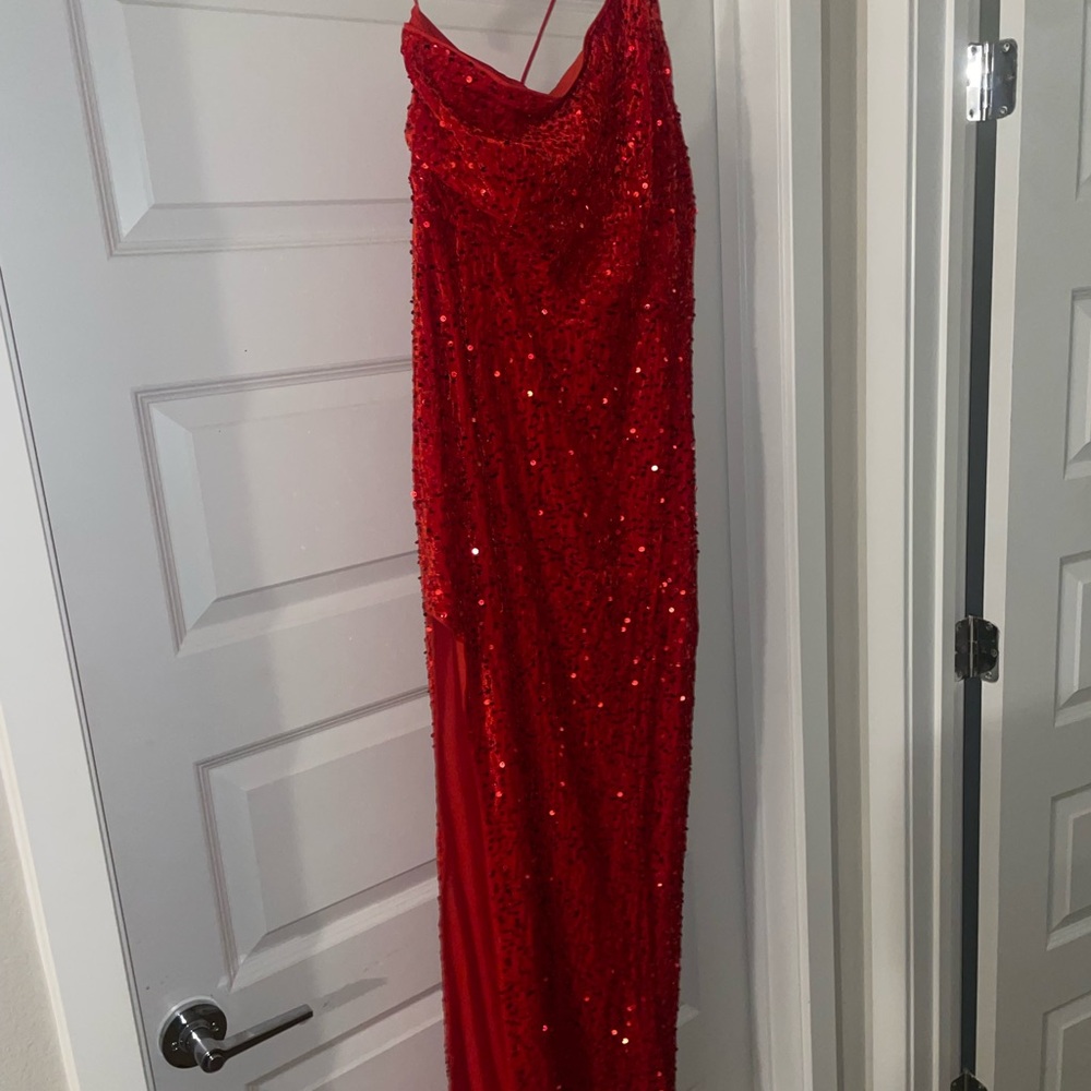Stunning Red Sequin Velvet Gown